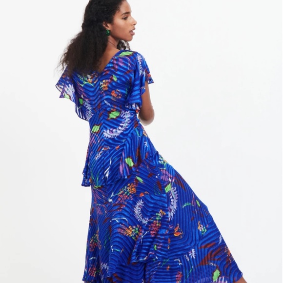 Janelle Printed Tiered Stretch-Silk Maxi Dress NWT - Picture 7 of 8
